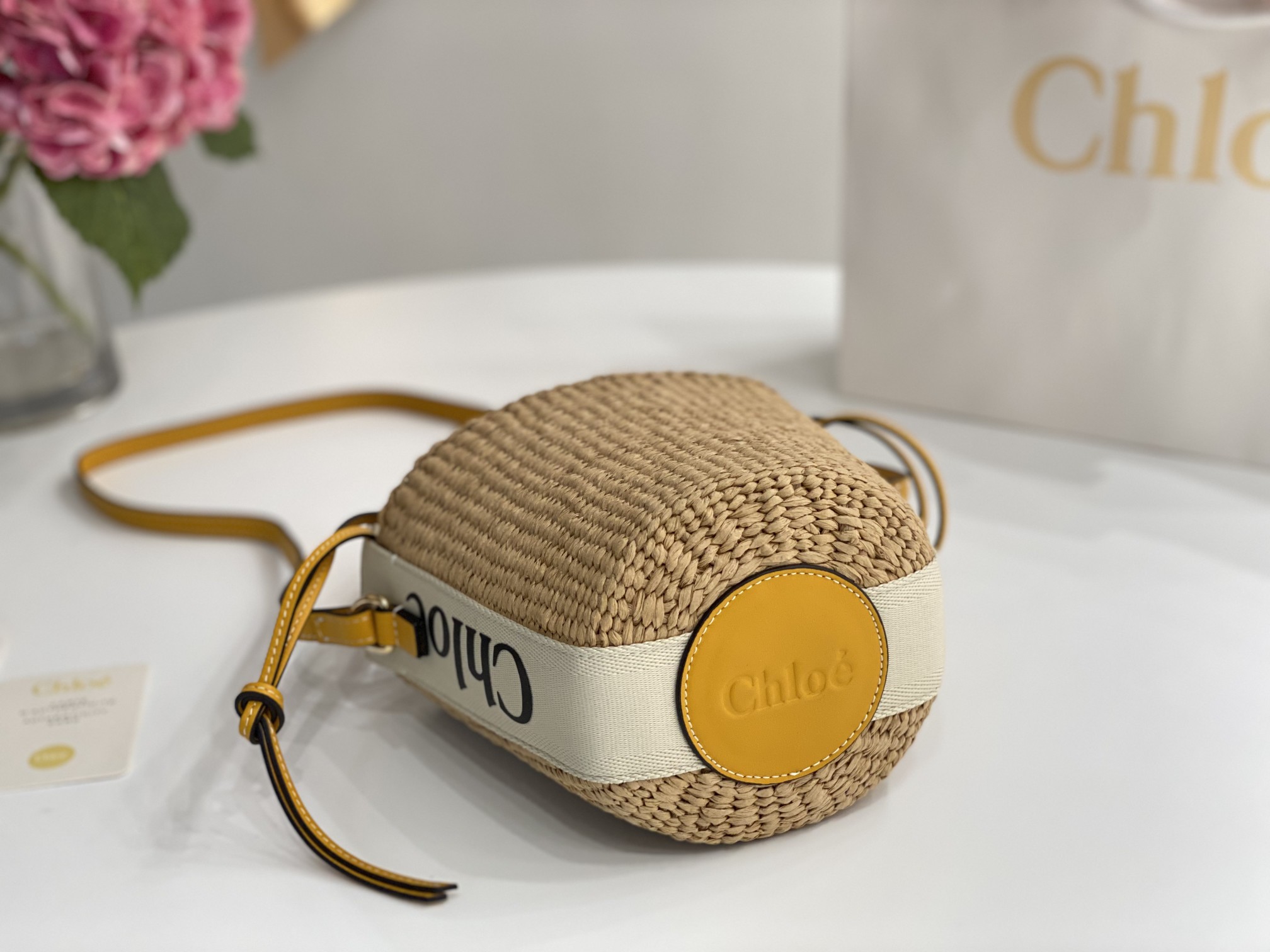 Chloe Small Woody Basket In Natural Fibers 